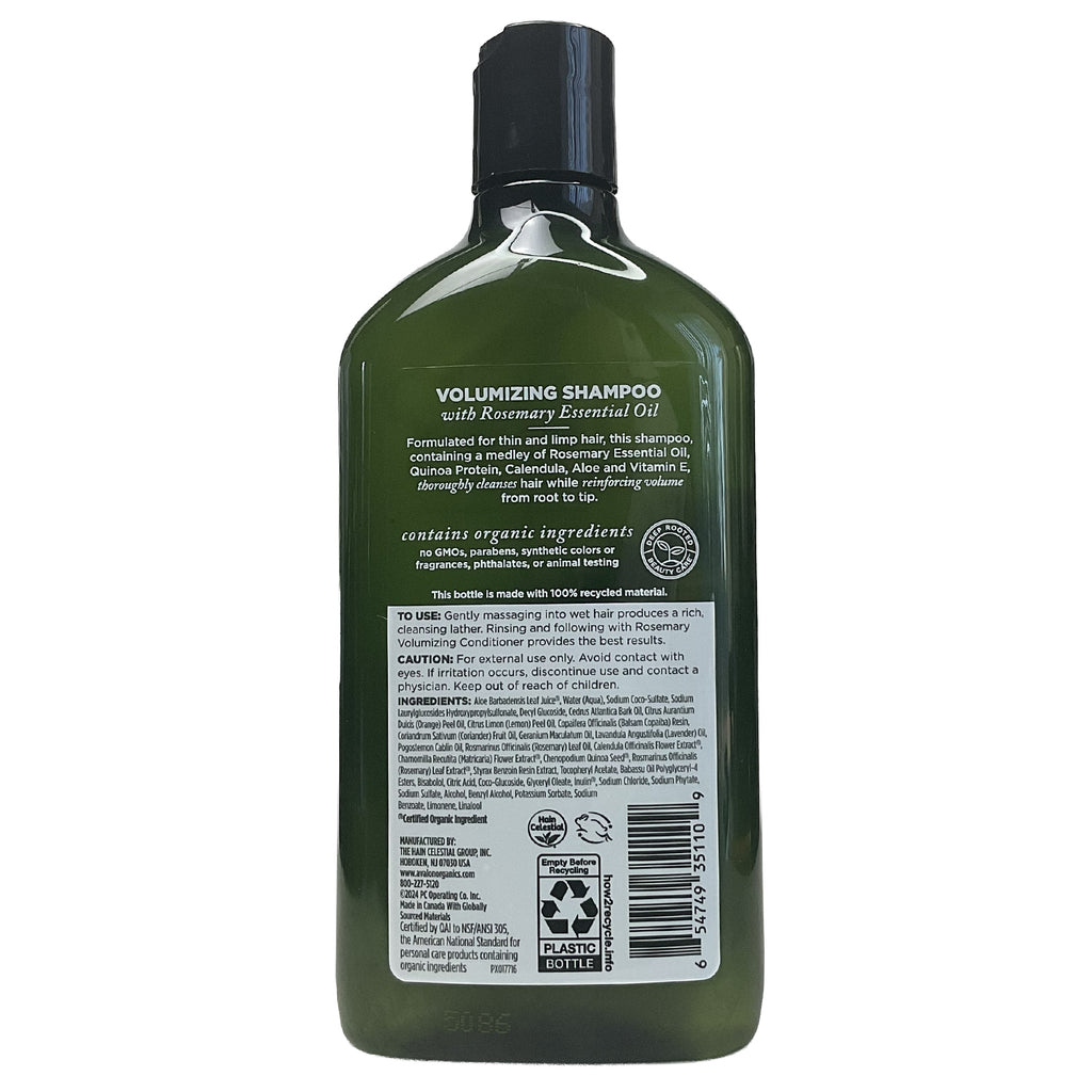 Avalon Organics Shampoo •Volumizing Rosemary• 11 fl. oz.