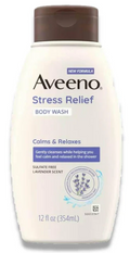Aveeno- Stress Relief Body Wash- Lavender Chamomile 12oz.
