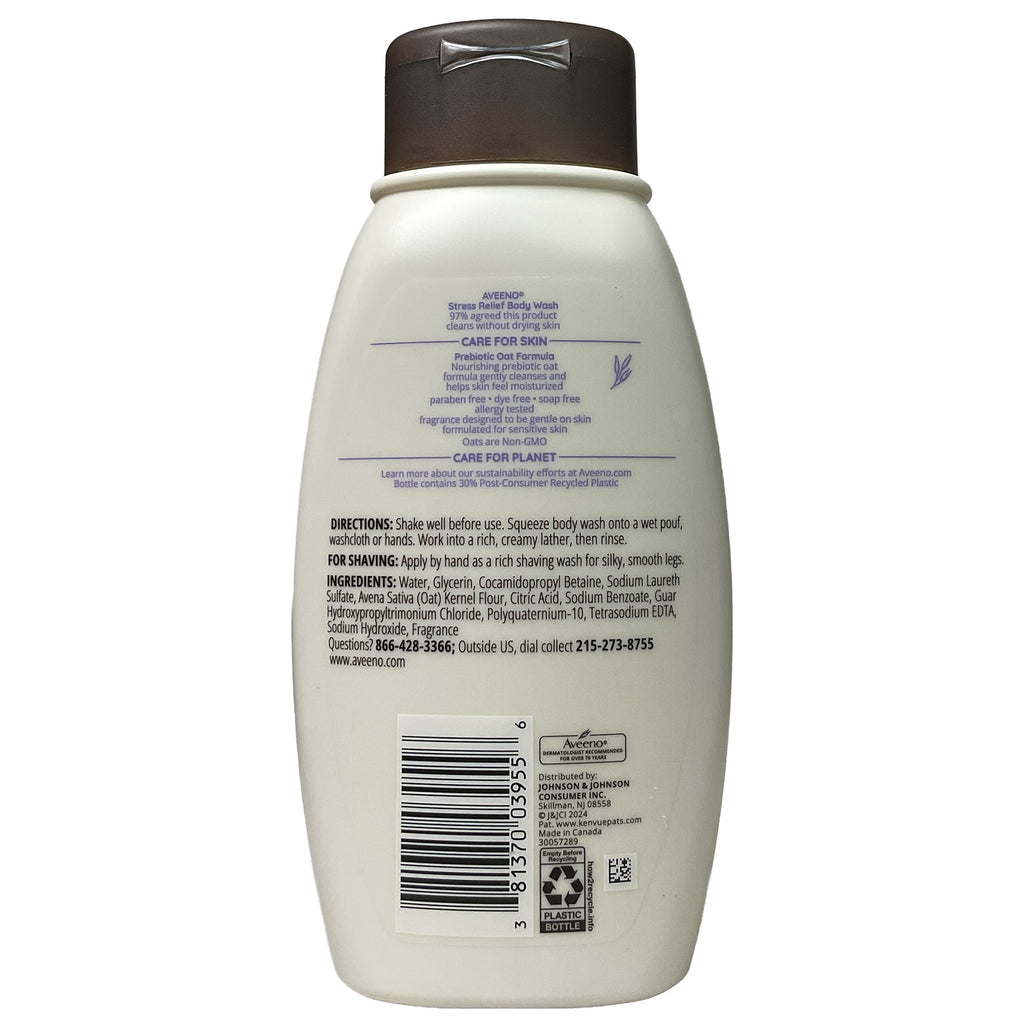 Aveeno- Stress Relief Body Wash •Calms & Relaxes• Lavender Scent 12 fl. oz.