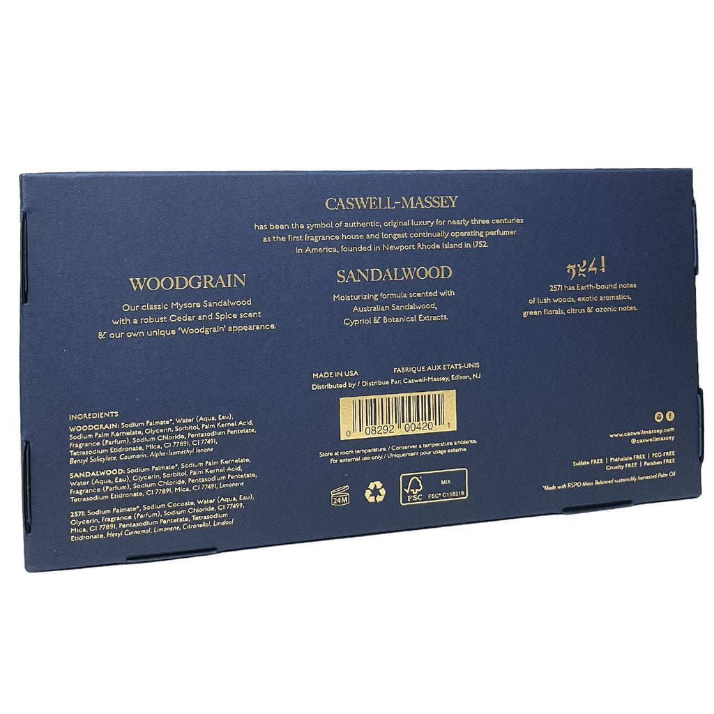 Caswell-Massey• Heritage Explorer• Sandalwood Soap Set Qty. 3- 5.8 oz.