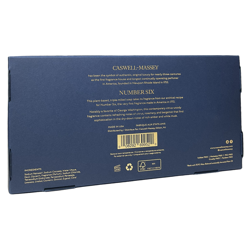 Caswell-Massey •Number VI• Classic Soap Set Qty. 3- 5.8 oz.