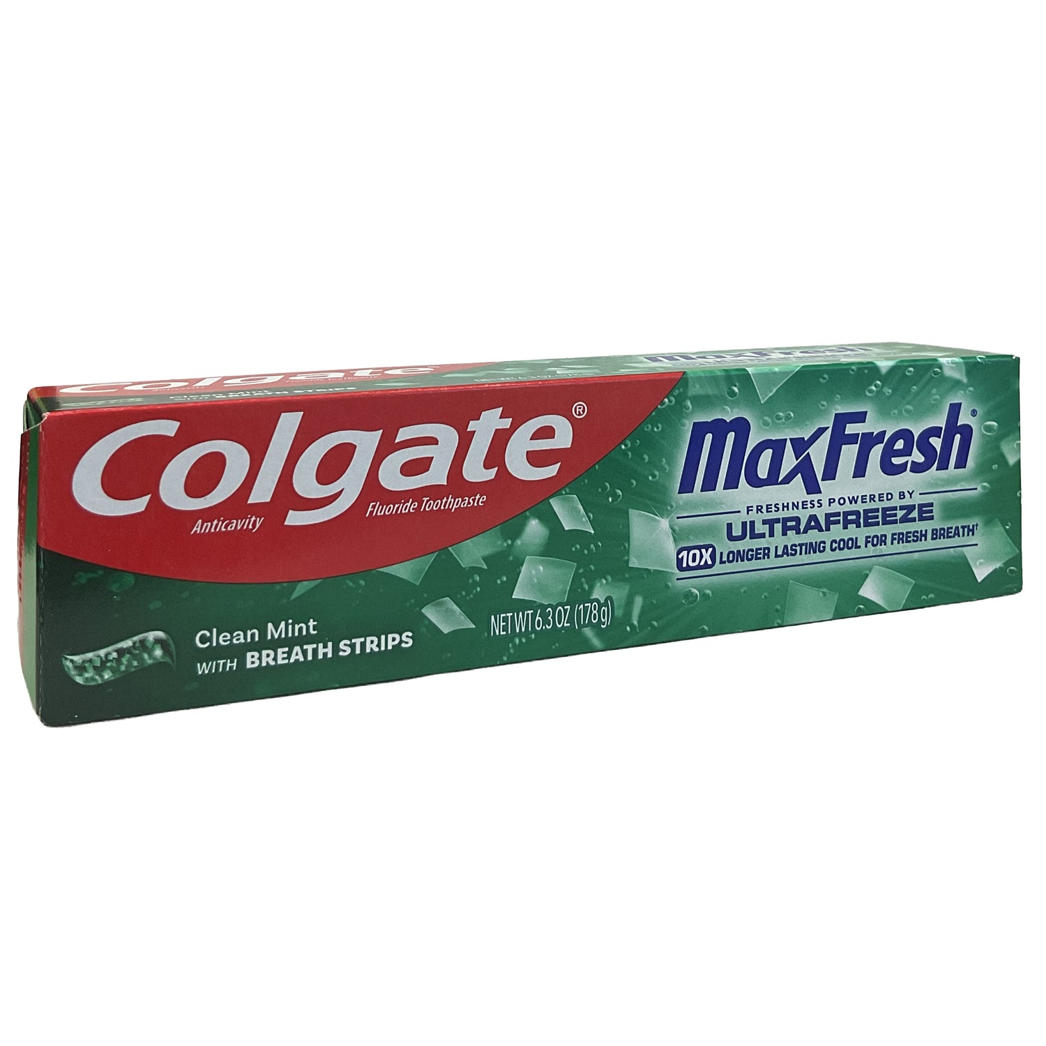 Colgate •Max Fresh• Toothpaste- Clean Mint with Breath Strips 6 oz.