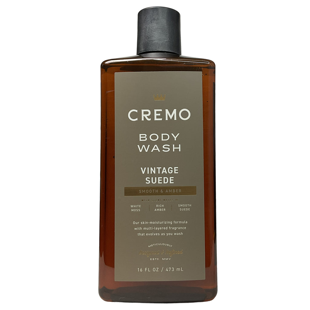Cremo Body Wash •Vintage Suede• Smooth & Amber 16 fl. oz.
