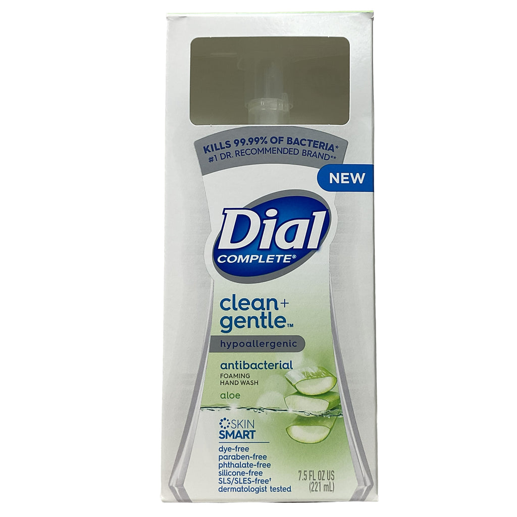 Dial Complete® Foaming Hand Soap- Clean + Gentle® Hypoallergenic- Antibacterial- Aloe 7.5 fl. oz.
