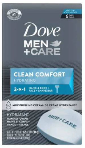 Dove- Men + Clean Comfort- Bar Soap- 6 Pack