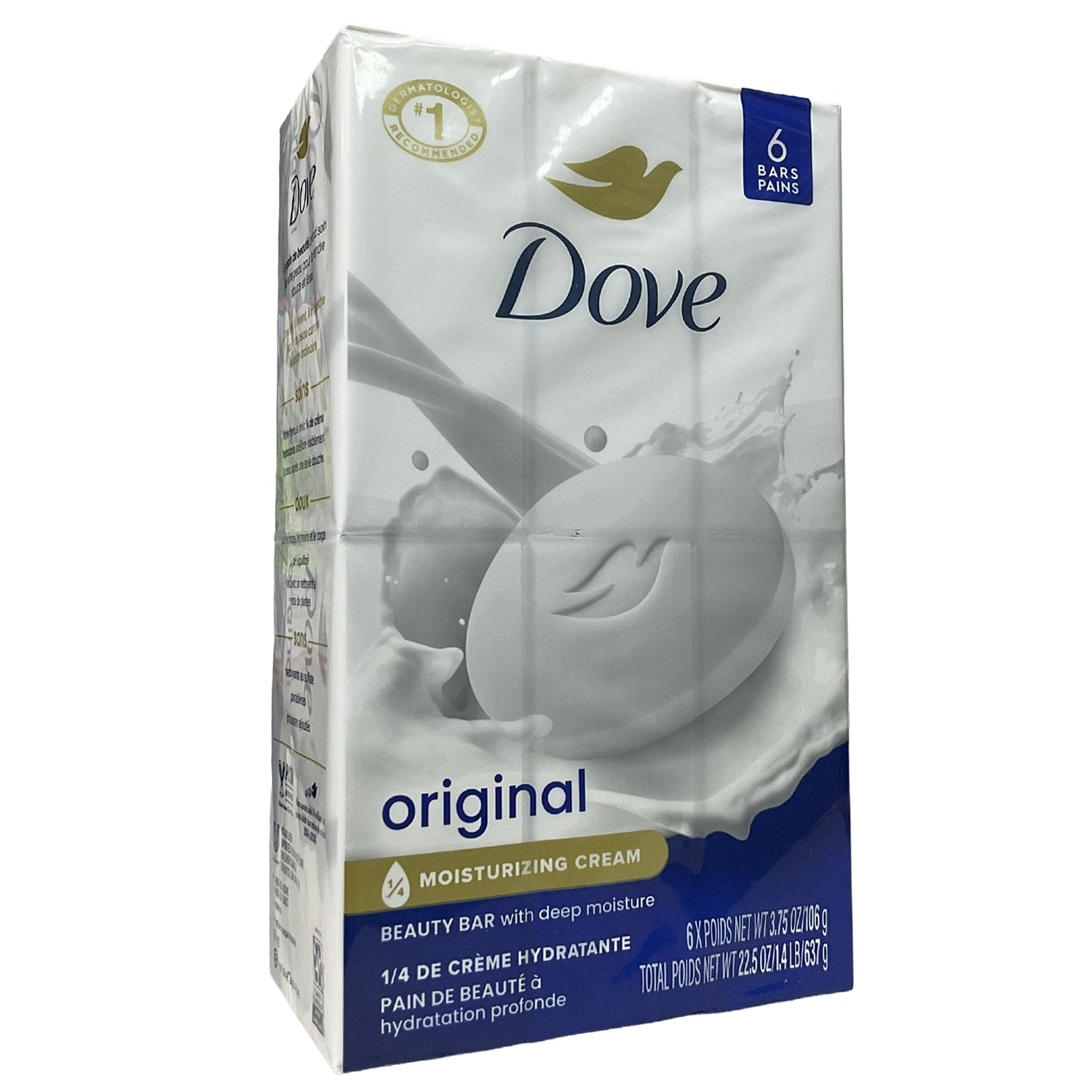 Dove® •Original• Beauty Bar with deep moisture- ¼ Moisturizing Cream Qty. 6- 3.75 oz. bars