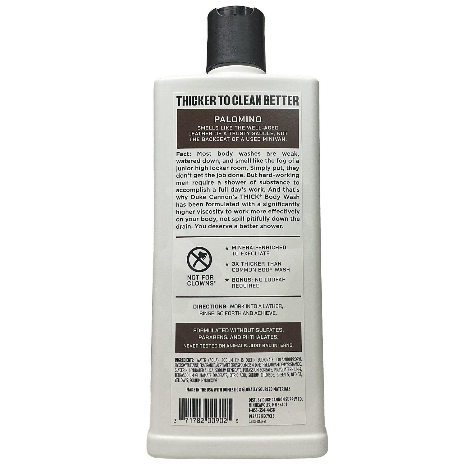 Duke Cannon® Thick Body Wash •Palomino• Mahogany + Vanilla 18 fl. oz.