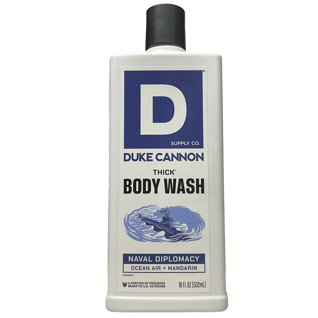 Duke Cannon® Thick Body Wash •Naval Diplomacy• Ocean Air + Mandarin- 18 fl. oz.
