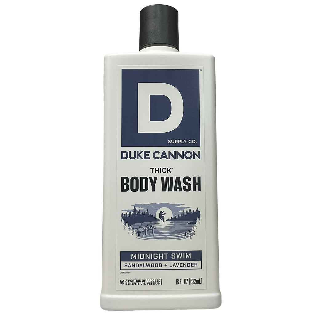 Duke Cannon® Thick Body Wash •Midnight Swim• Sandalwood + Lavender 18 fl. oz.