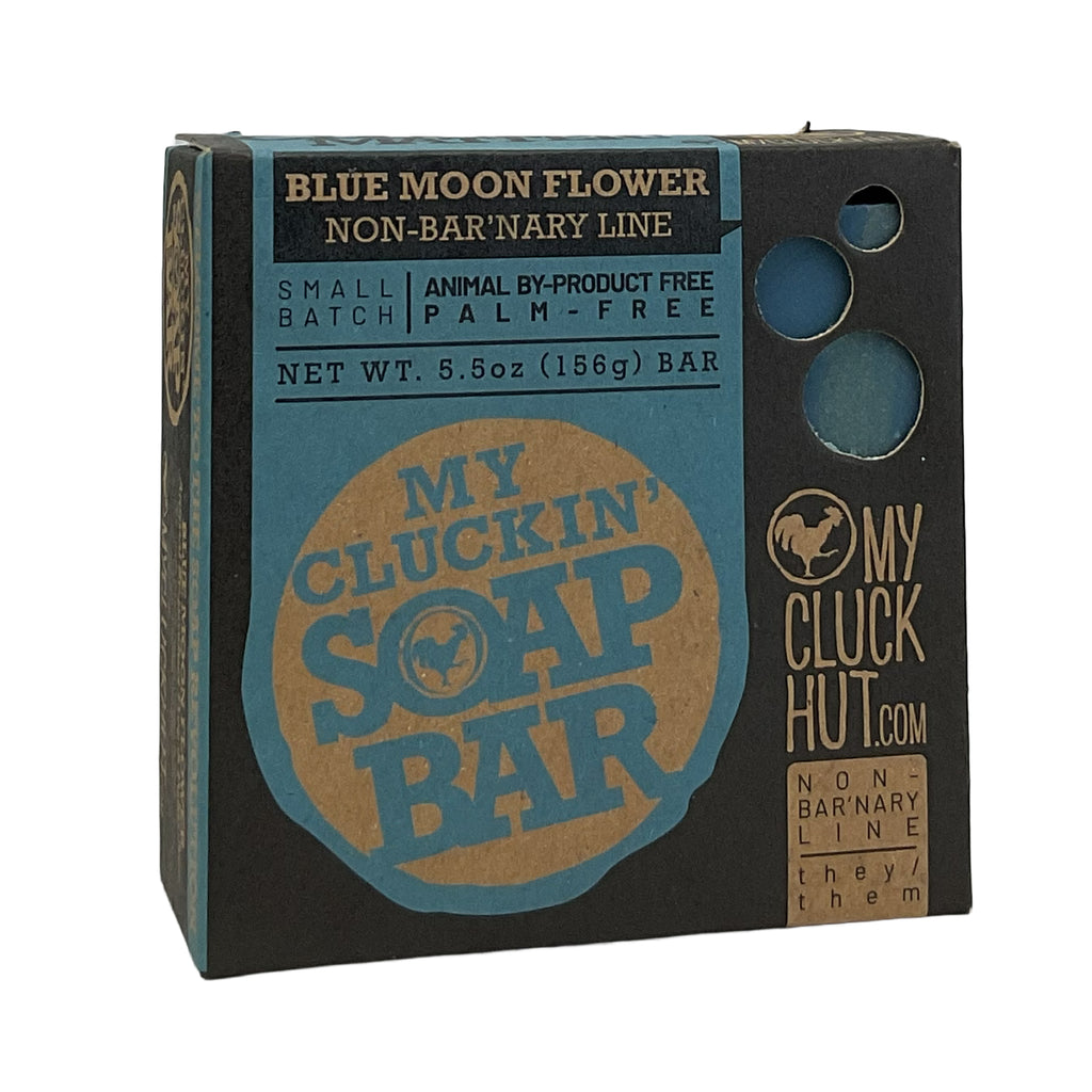 My Cluck Hut- Blue Moon Flower •Non-Bar'nary Line• Small Batch Bar Soap- 5.5 oz.