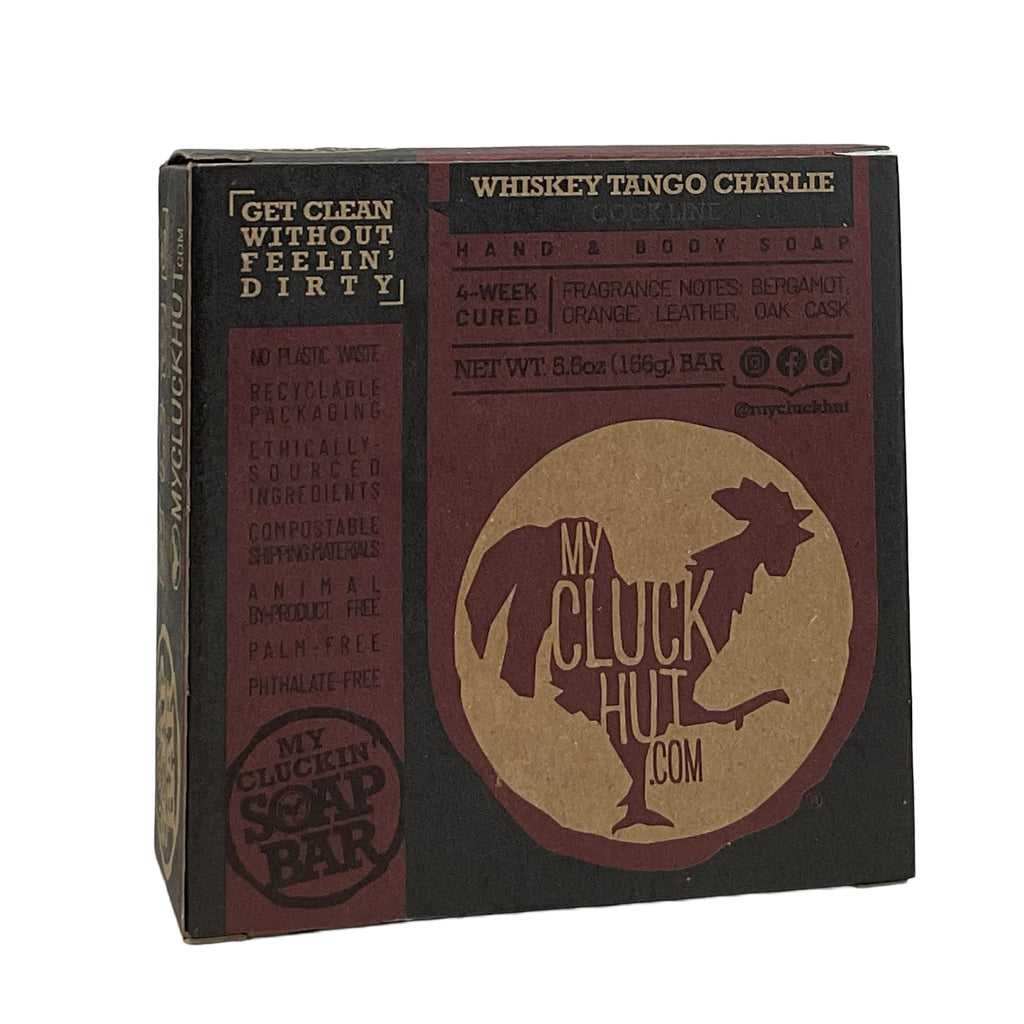 My Cluck Hut- Whiskey Tango Charlie •Cock Line• Small Batch Bar Soap- 5.5 oz.