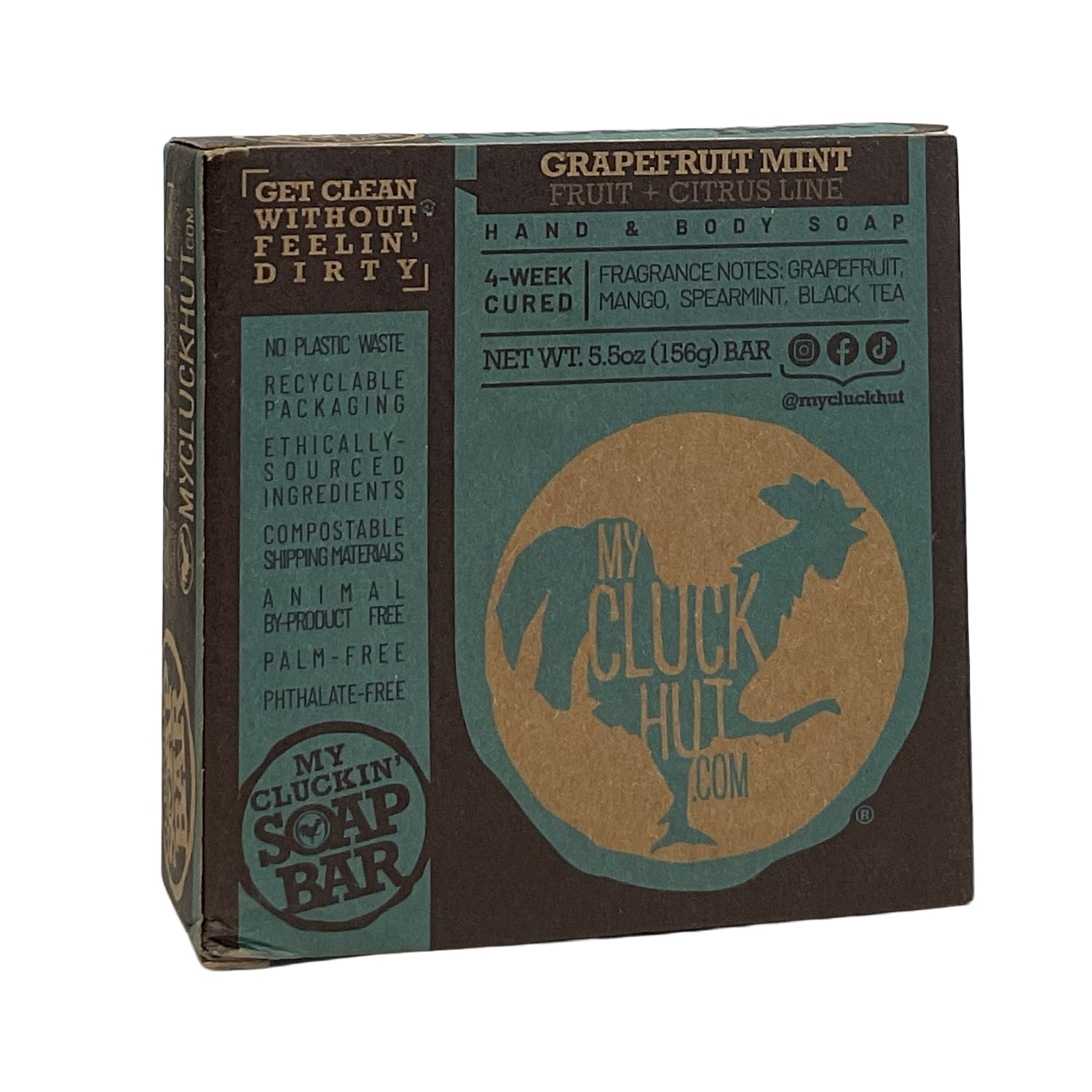 My Cluck Hut- Grapefruit Mint •Fruit + Citrus Line• Small Batch Bar Soap- 5.5 oz.