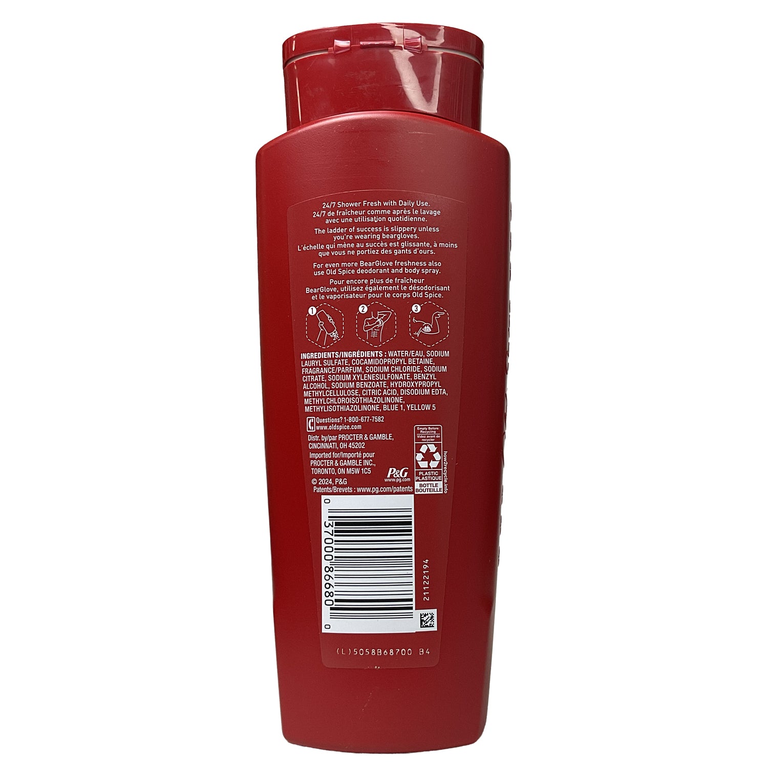 Old Spice® •Bearglove• Body + Face Wash- Crisp Orchard Scent 16 fl. oz.
