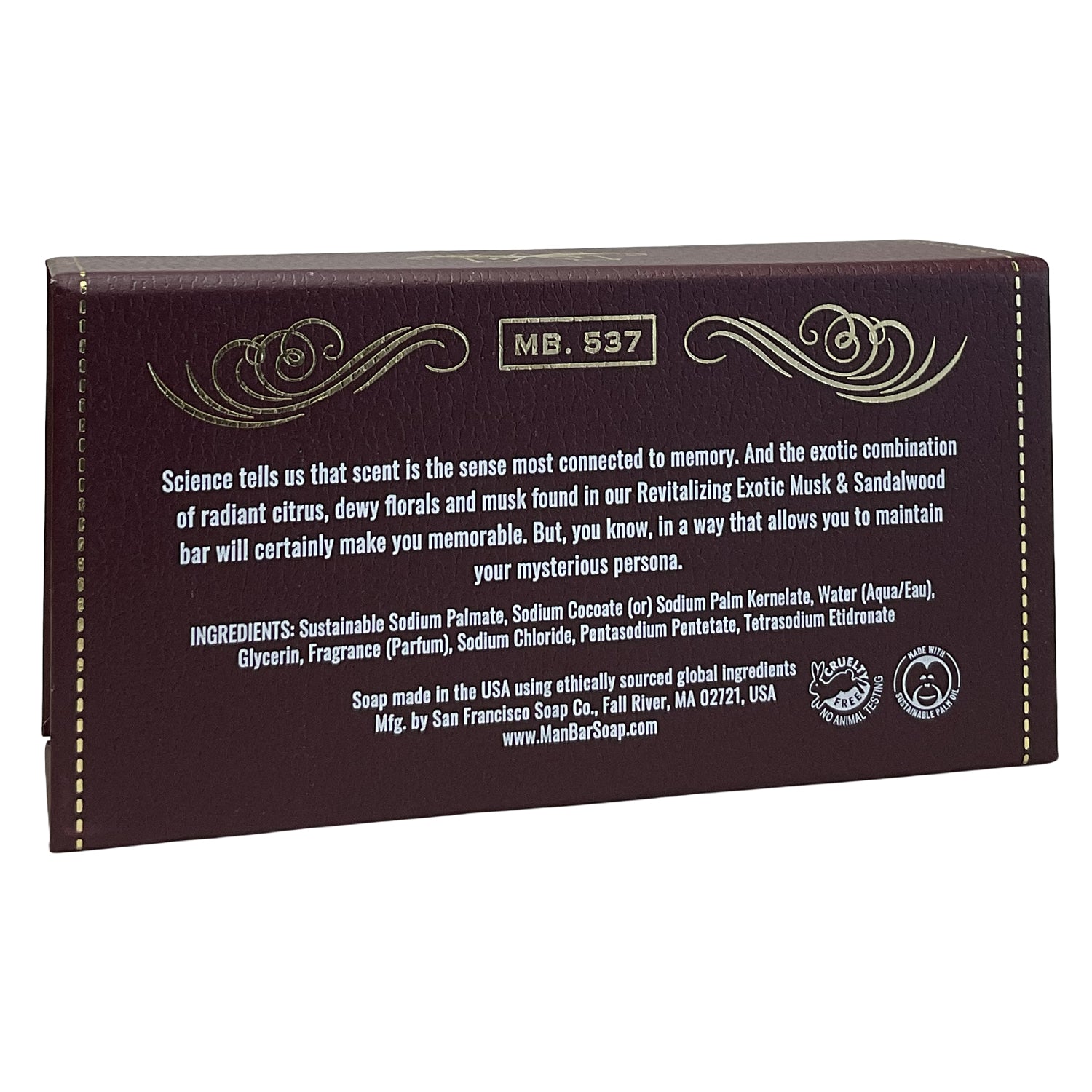 San Francisco Soap Company® •Revitalizing• Man Bar® Exotic Musk + Sandalwood Fragrance 10 oz.