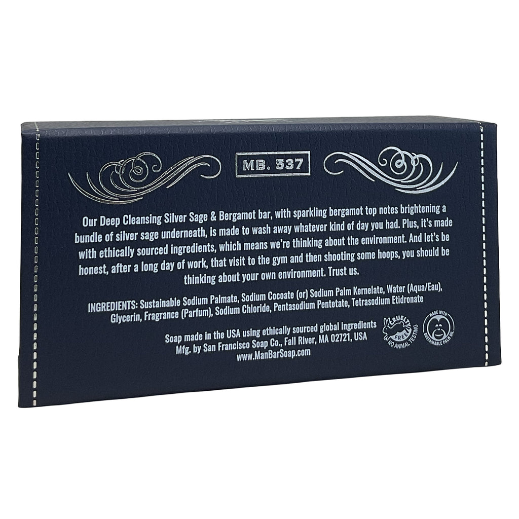 San Francisco Soap Company® •Deep Cleansing• Man Bar® Silver Sage + Bergamot Fragrance 10 oz.