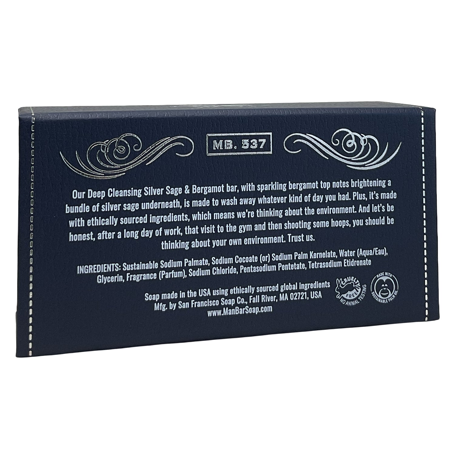 San Francisco Soap Company® •Deep Cleansing• Man Bar® Silver Sage + Bergamot Fragrance 10 oz.