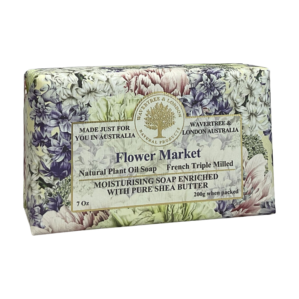 Wavertree and London® •Flower Market• French Triple Milled- Luxury Bar Soap Enriched with Shea Butter 7 oz.