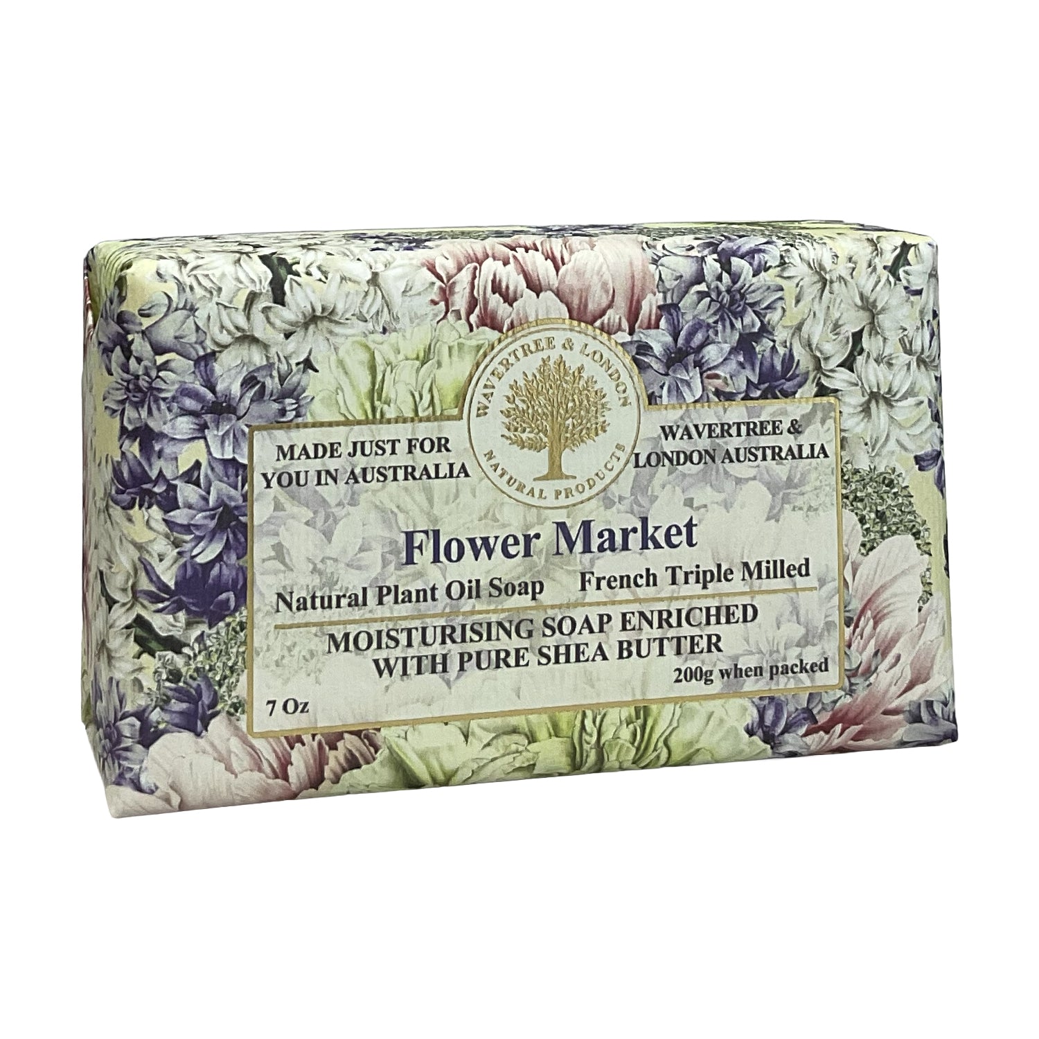 Wavertree and London® •Flower Market• French Triple Milled- Luxury Bar Soap Enriched with Shea Butter 7 oz.
