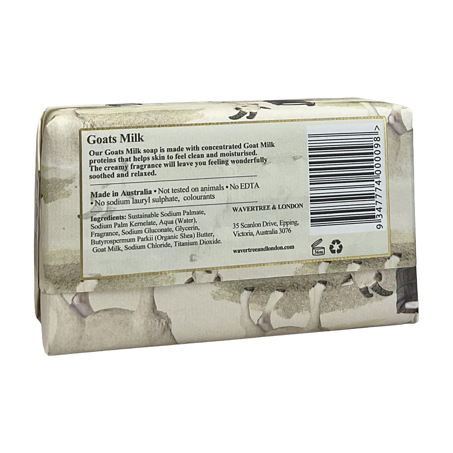 Wavertree and London® •Goatmilk• French Triple Milled- Luxury Bar Soap Enriched with Shea Butter 7 oz.