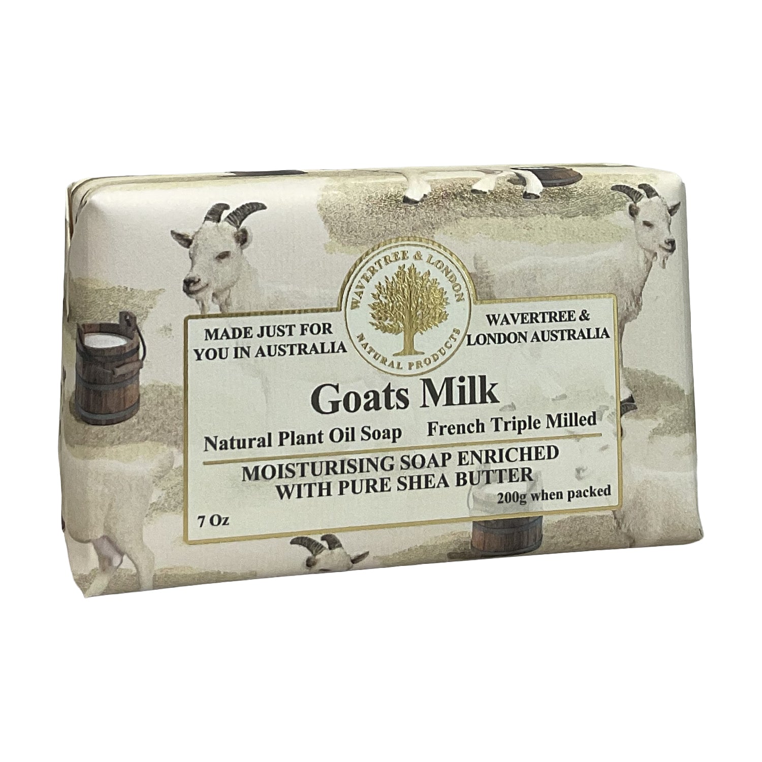 Wavertree and London® •Goatmilk• French Triple Milled- Luxury Bar Soap Enriched with Shea Butter 7 oz.